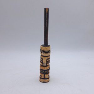 Vintage African Bone Craving With Handle